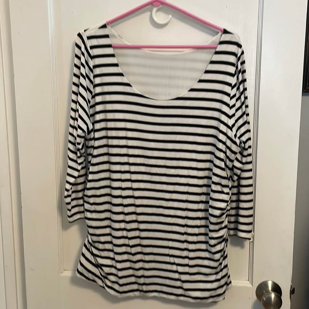 LOFT black and white striped top